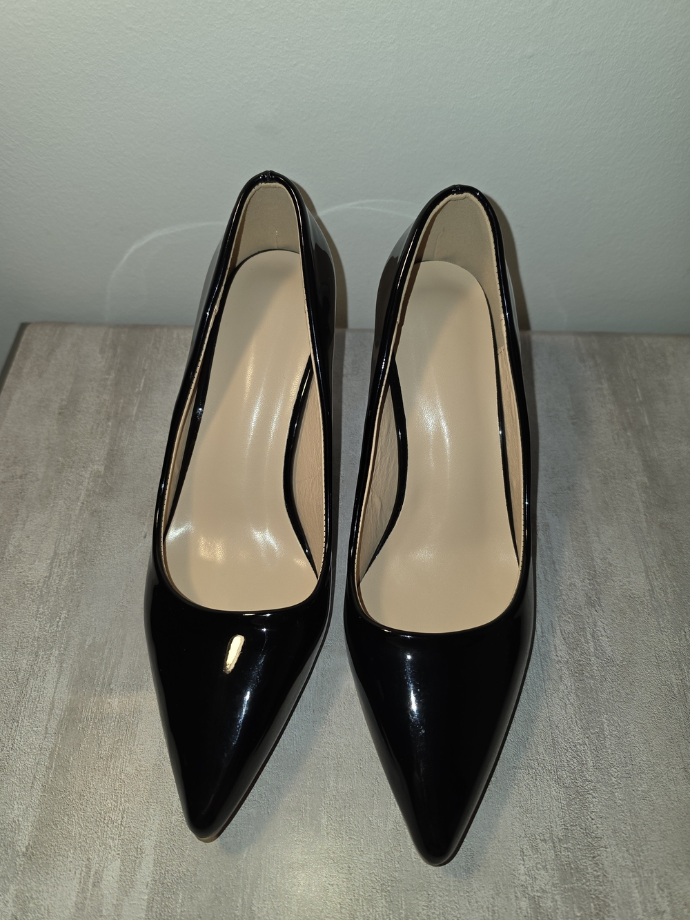 No Boundaries Black Patent Pointed Toe Heels